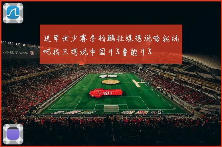 进军世少赛李钧鹏社媒想说啥就说吧我只想说中国牛X鲁能牛X