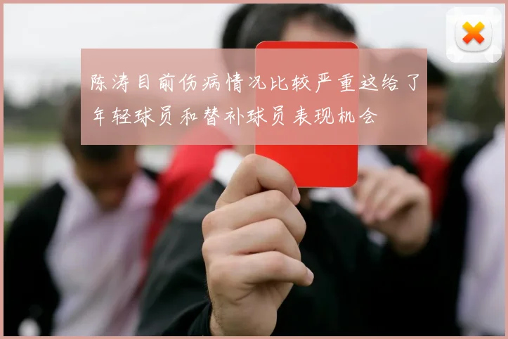 陈涛目前伤病情况比较严重这给了年轻球员和替补球员表现机会